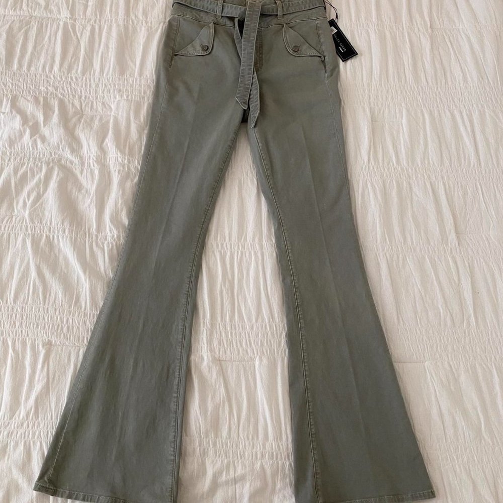 NWT Veronica Beard Giselle Skinny Flare Stretch Cotton Utility Pants Sz 28 $348